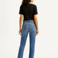 Women's Blue Wedgie Straight Fit Mid Rise Jeans - Back View