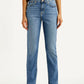 Women's Blue Wedgie Straight Fit Mid Rise Jeans - Front View