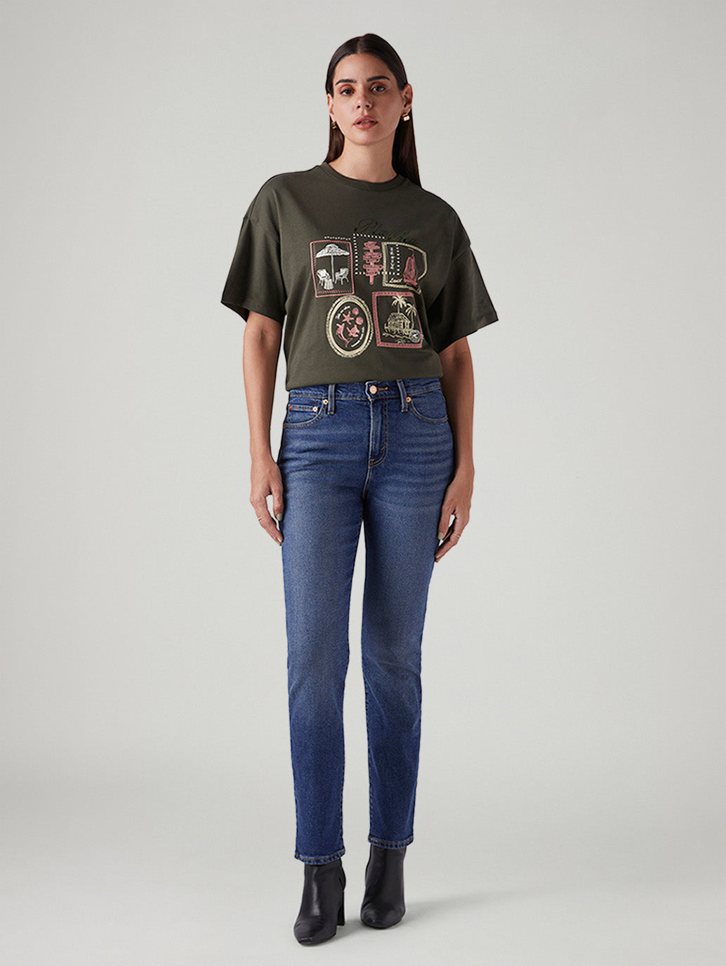 Women's Blue Wedgie Slim Fit Mid Rise Jeans