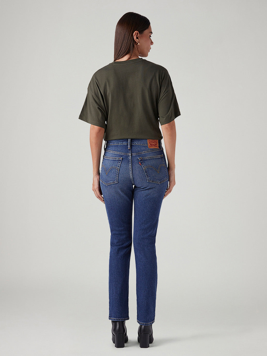 Women's Blue Wedgie Slim Fit Mid Rise Jeans - Back View