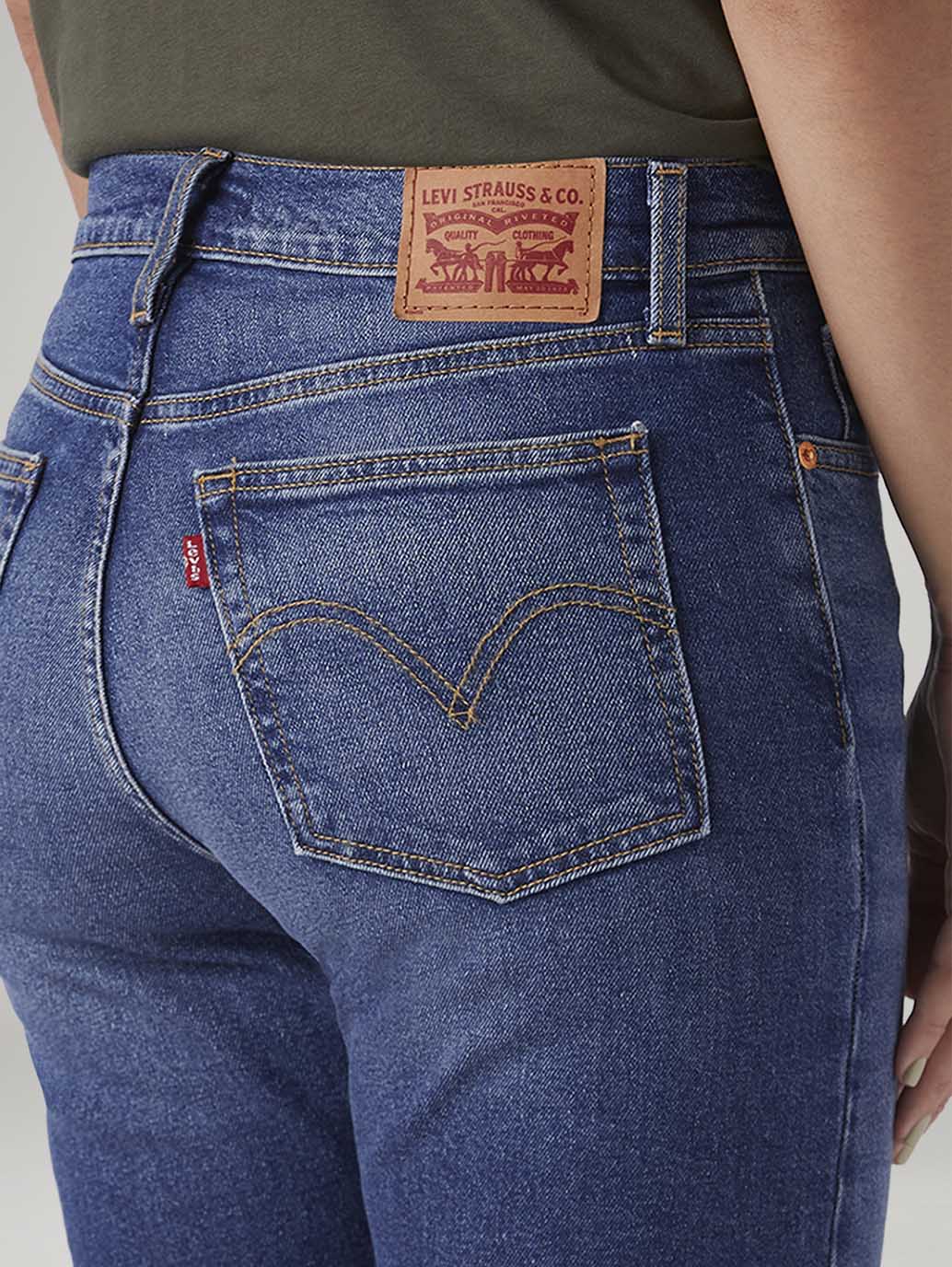 Women's Blue Wedgie Slim Fit Mid Rise Jeans - Detail View