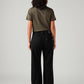 Women's Black Loose Bootcut Fit Mid Rise Jeans - Back View