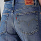 Women's Blue Loose Bootcut Fit Mid Rise Jeans - Detail View