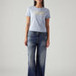 Women's Med Indigo Loose Bootcut Fit Mid Rise Jeans - Front View