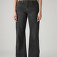 Women's Black Loose Bootcut Fit Mid Rise Jeans - Front View