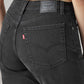 Women's Black Loose Bootcut Fit Mid Rise Jeans - Detail View