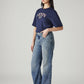 Women's Blue Loose Bootcut Fit Mid Rise Jeans - Side View