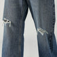 Women's Blue Loose Bootcut Fit Mid Rise Jeans - Detailshot2 View