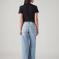 Women's Light Blue Loose Bootcut Fit High Rise Jeans - Back View