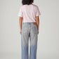 Women's Light Blue Loose Bootcut Fit High Rise Jeans - Back View