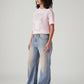 Women's Light Blue Loose Bootcut Fit High Rise Jeans - Side View