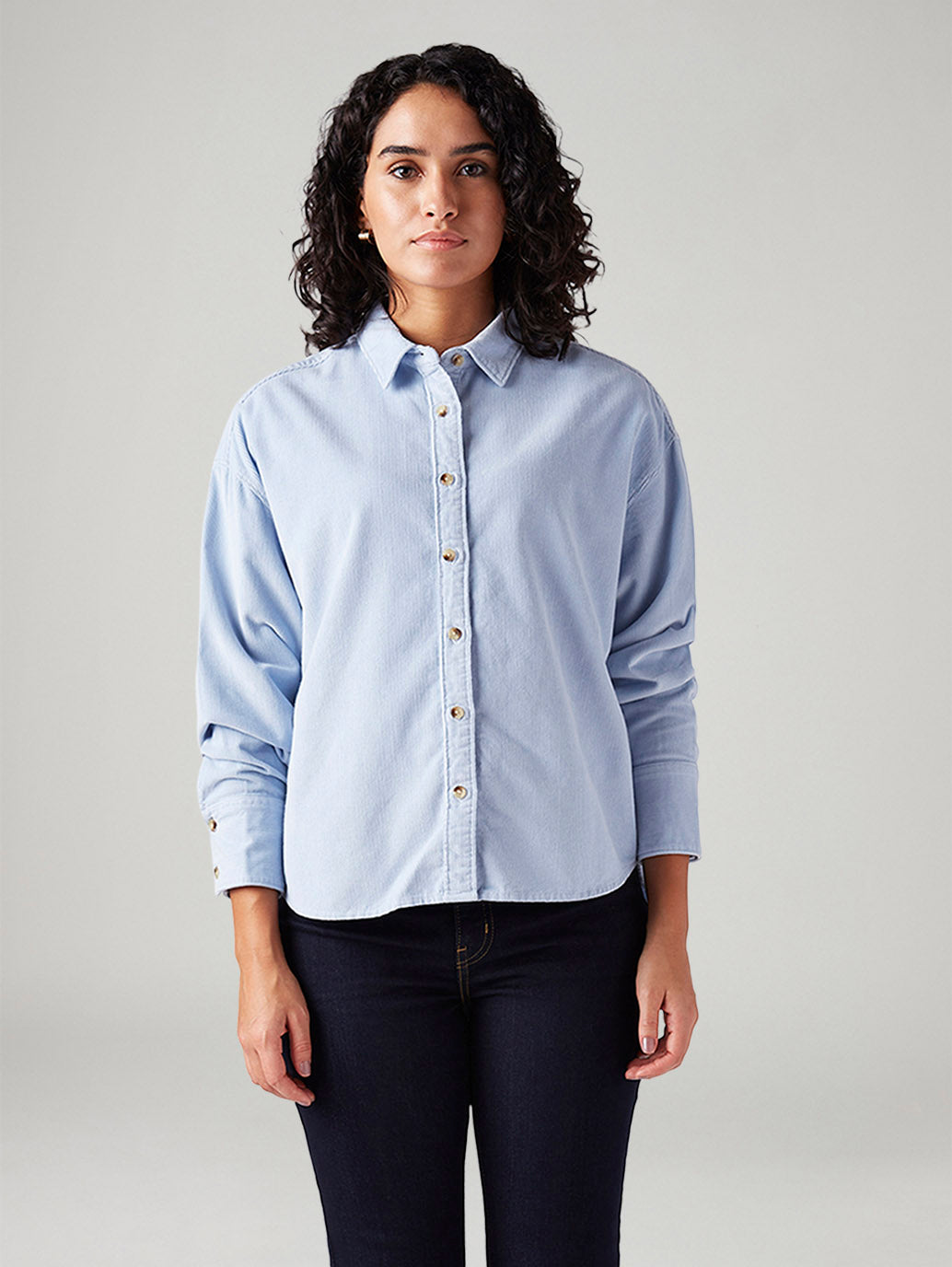 Women's Solid Relaxed Fit Shirt - Front View