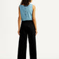 Women's Black XL Straight Loose Fit High Rise Redloop Jeans - Back View