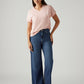 Women's Dark Indigo Ribcage Wide Leg Fit High Rise Jeans - Styleshot View