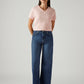 Women's Dark Indigo Ribcage Wide Leg Fit High Rise Jeans - Front View