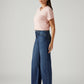 Women's Dark Indigo Ribcage Wide Leg Fit High Rise Jeans - Side View
