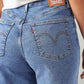 Women's Blue Loose Fit High Rise Jeans - Detail View