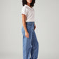 Women's Blue Loose Fit High Rise Jeans - Side View