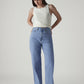 Women's Light Indigo Loose Fit High Rise Jeans - 20 View