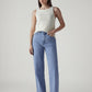 Women's Light Indigo Loose Fit High Rise Jeans - 20 View