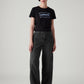 Women's Charcoal Grey XL Straight Loose Fit Mid Rise Jeans - Front View