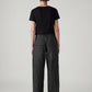 Women's Charcoal Grey XL Straight Loose Fit Mid Rise Jeans - Back View