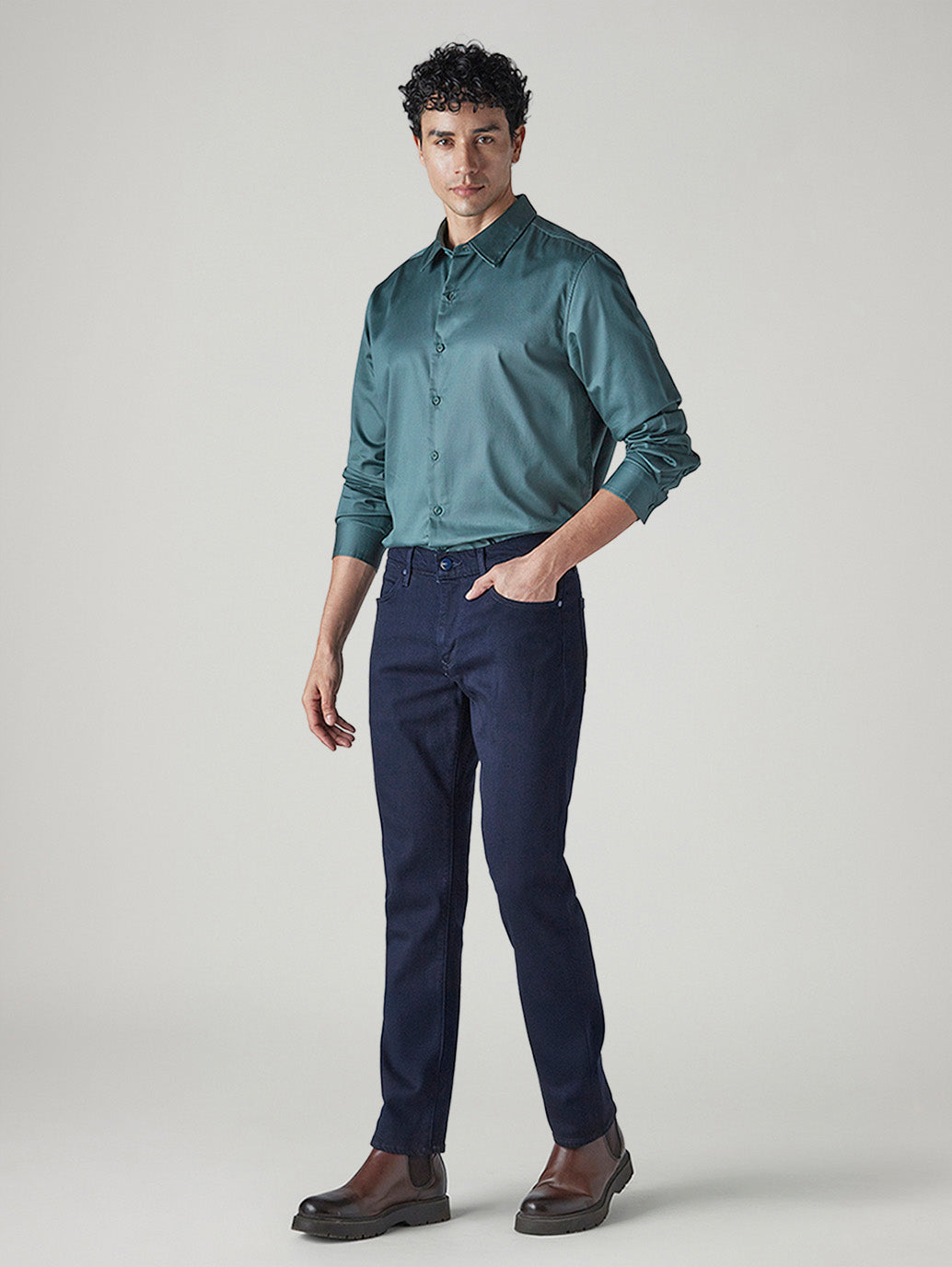 Men's Redloop 511 Blue Slim Fit Mid Rise Jeans - Side View