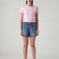 Women's Blue Ribcage Fit High Rise Shorts - Front View