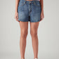 Women's Blue Ribcage Fit High Rise Shorts - Front View