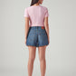 Women's Blue Ribcage Fit High Rise Shorts - Back View
