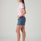 Women's Blue Ribcage Fit High Rise Shorts - Side View