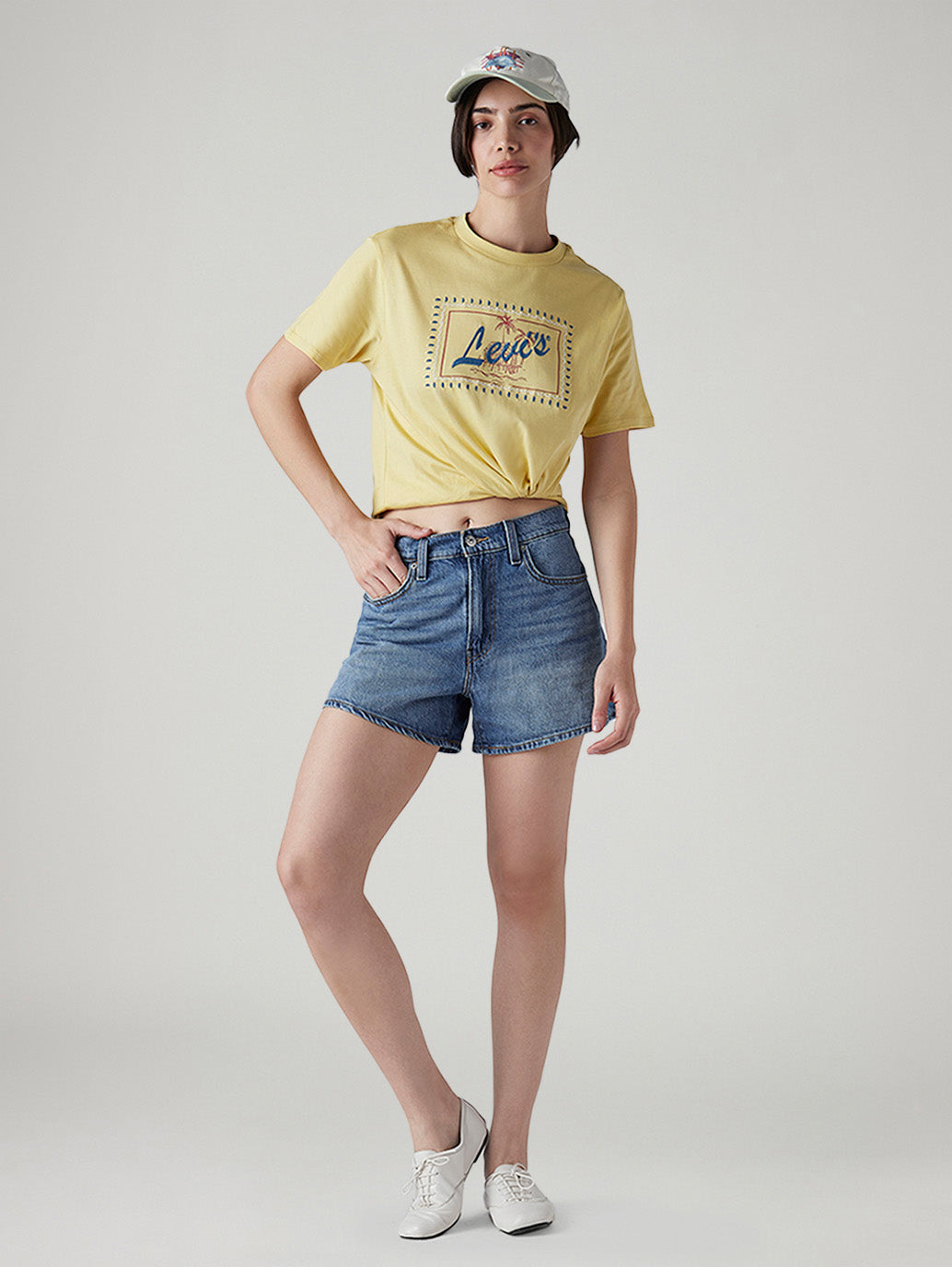 Women's Dark Indigo Ribcage Fit High Rise Shorts