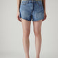 Women's Blue Ribcage Fit High Rise Shorts - Front View