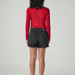 Women's Black Ribcage Fit Mid Rise Shorts - Back View
