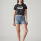 Women's Blue Ribcage Fit Mid Rise Shorts - Styleshot View