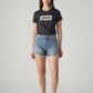 Women's Blue Ribcage Fit Mid Rise Shorts - Front View