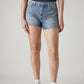 Women's Blue Ribcage Fit Mid Rise Shorts - Front View