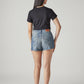 Women's Blue Ribcage Fit Mid Rise Shorts - back View