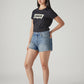 Women's Blue Ribcage Fit Mid Rise Shorts - Side View