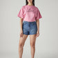 Women's Blue Ribcage Fit Mid Rise Shorts - Front View