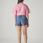 Women's Blue Ribcage Fit Mid Rise Shorts - Back View