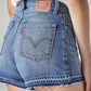 Women's Blue Ribcage Fit Mid Rise Shorts - Detail View