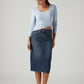 Women's Dark Blue Regular Fit High Rise Skirt - Styleshot View