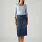 Women's Dark Blue Regular Fit High Rise Skirt - Front View