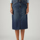 Women's Dark Blue Regular Fit High Rise Skirt - Front View