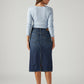 Women's Dark Blue Regular Fit High Rise Skirt - Back View