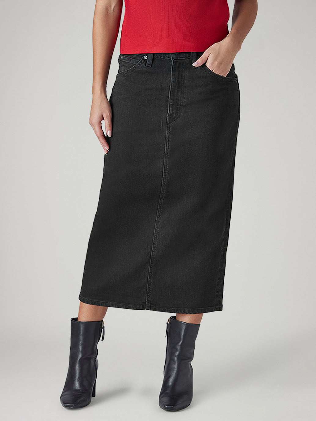 Women's Black Regular Fit High Rise Skirt - 20 View
