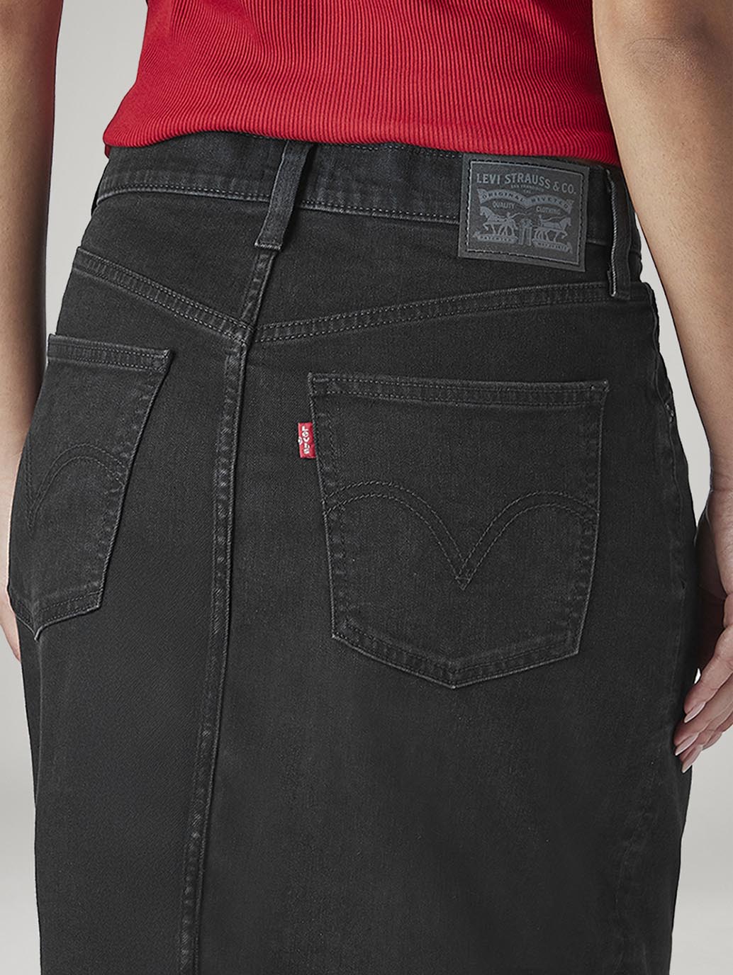 Women's Black Regular Fit High Rise Skirt - 20 View