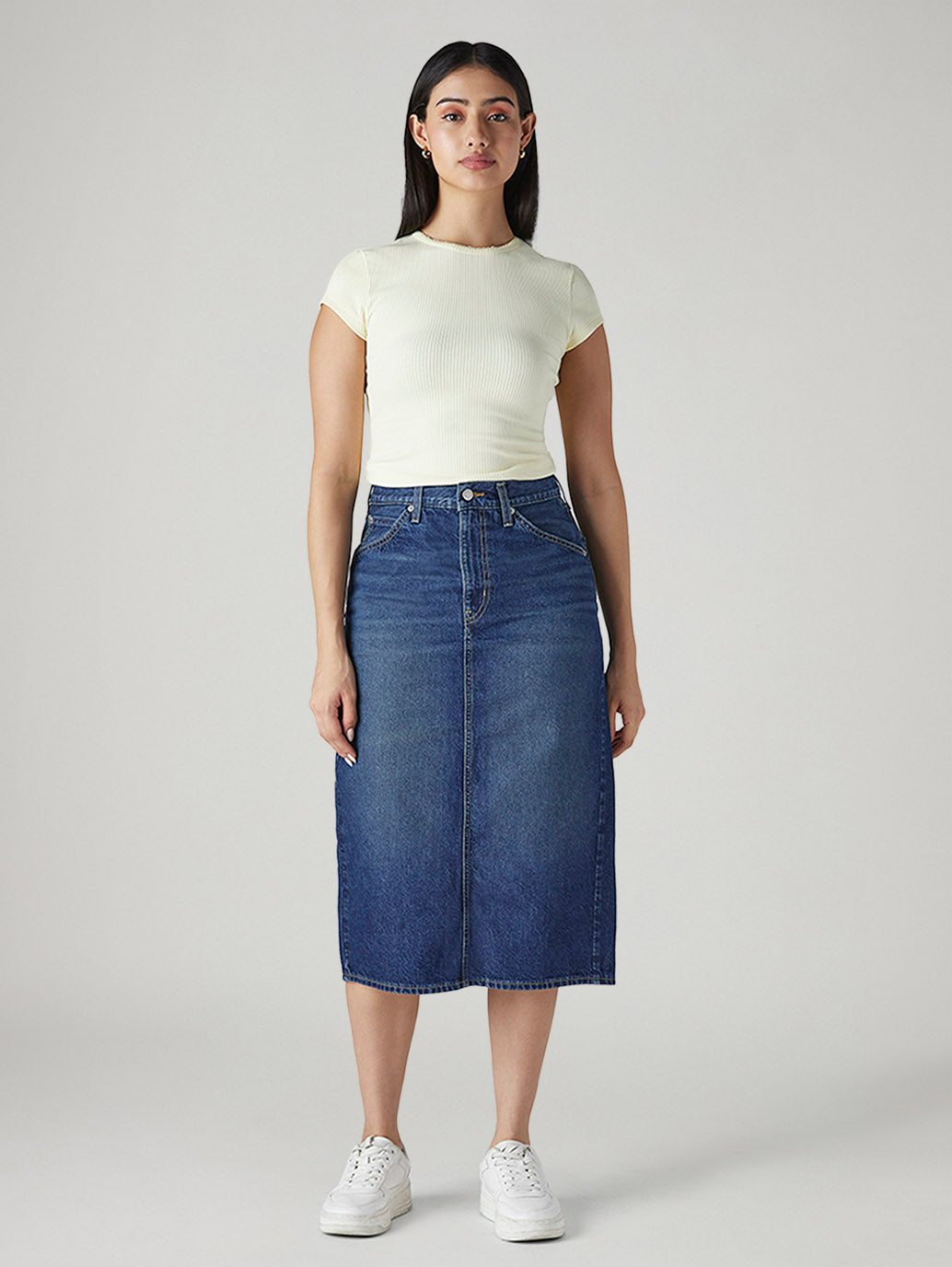 Women's Blue Regular Fit High Rise Skirt - 20 View