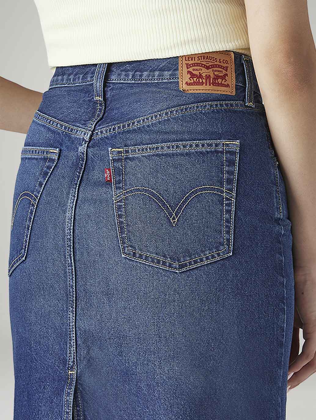 Women's Blue Regular Fit High Rise Skirt - 20 View